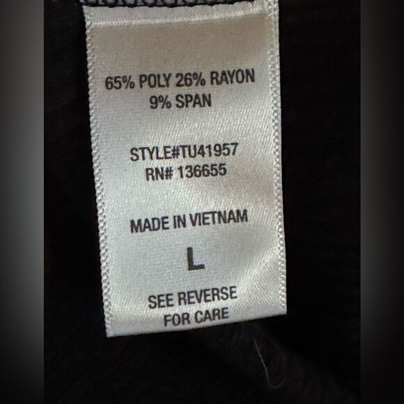 NWT Beacon Apparel Black Top with mother of pearl buttons Large - Picture 9 of 11